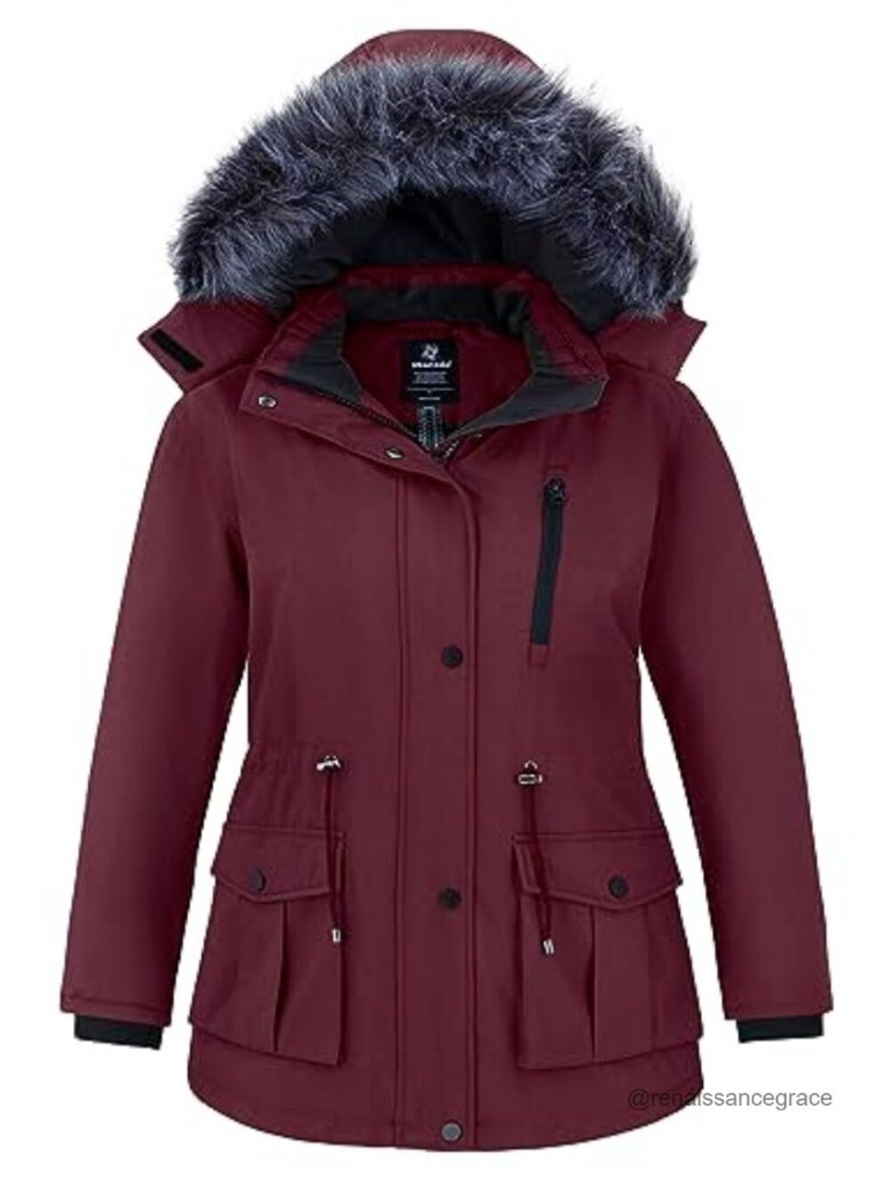 Plus Size Winter Coat Waterproof Puffer Parka Jacket Detachable Hood
